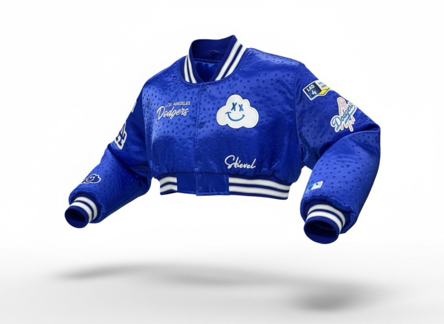 DODGER GIRL CROP TOP SATIN JACKET W/💎