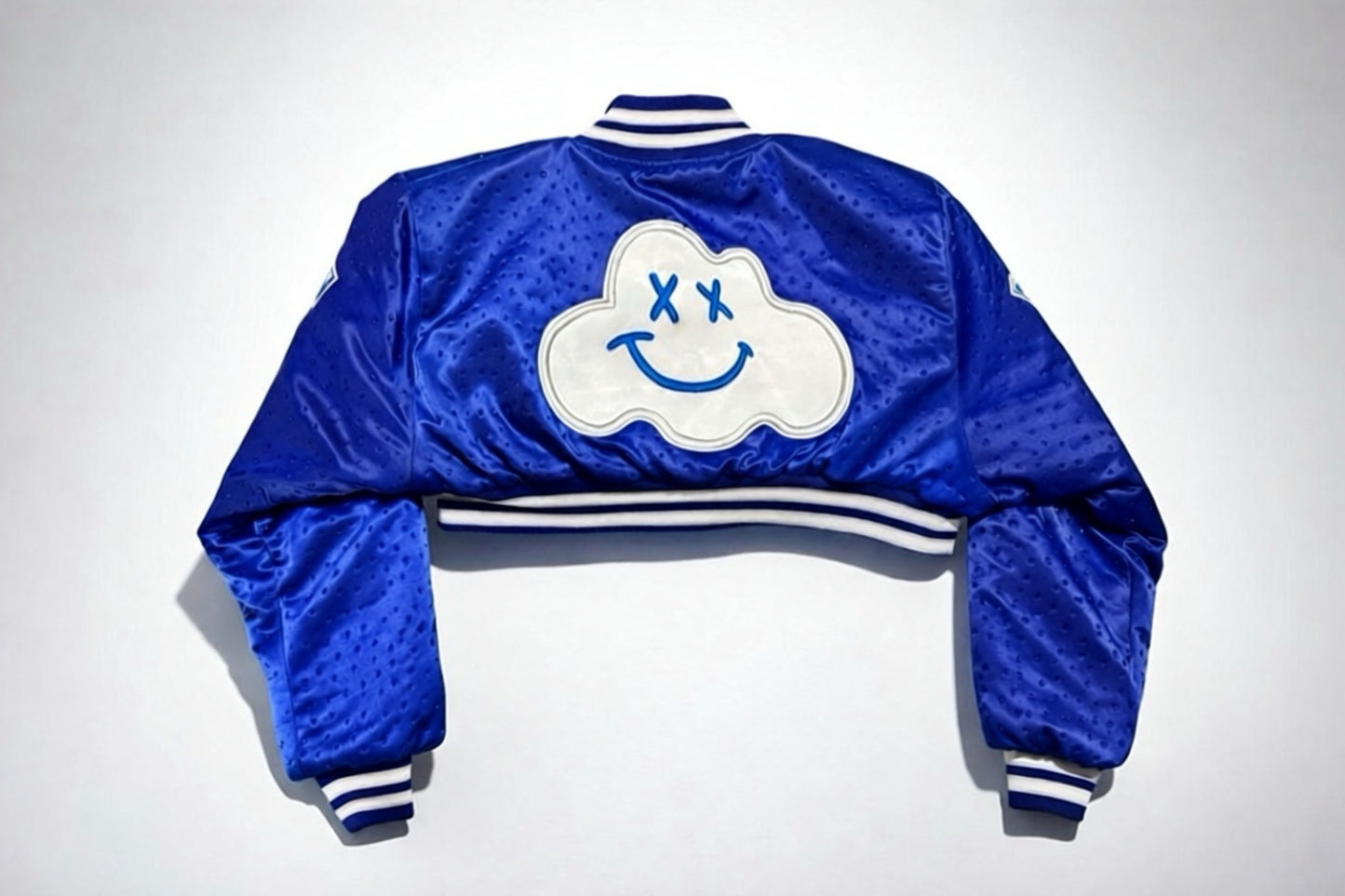 DODGER GIRL CROP TOP SATIN JACKET W/💎